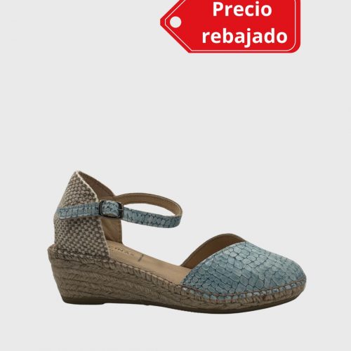 cuña azul alpargata rebaja