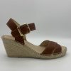 Esparteña de verano mujer Sandalia de mujer piel marrón