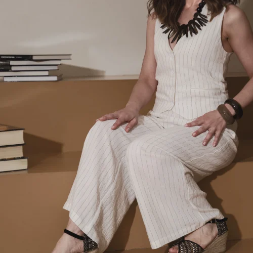 Cuña alta negro dorado